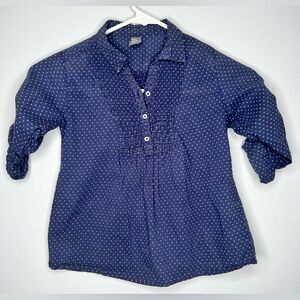 Zara Kids Polka Dotted Half Button Half Sleeve Or Long Sleeve Shirt Size 4-5
